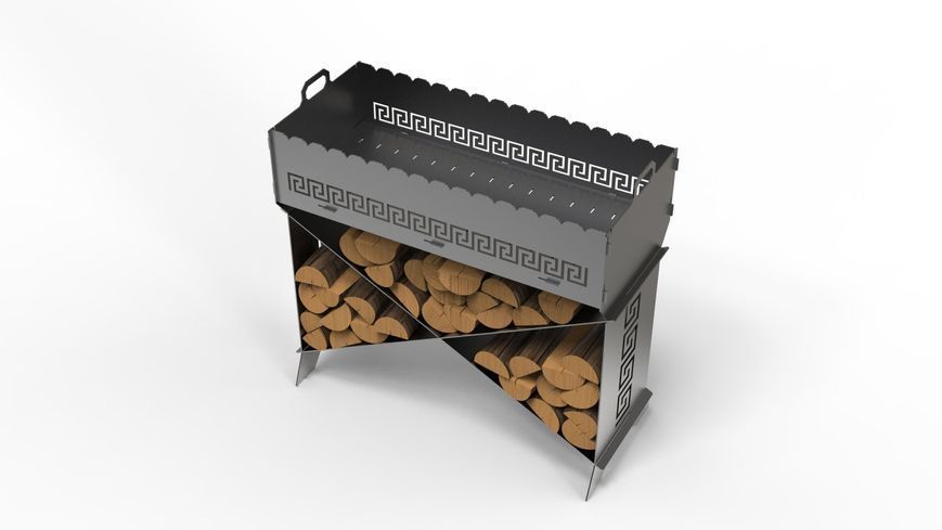 Мангал X-1 разборной с решеткой гриль для барбекю 1686749452 фото