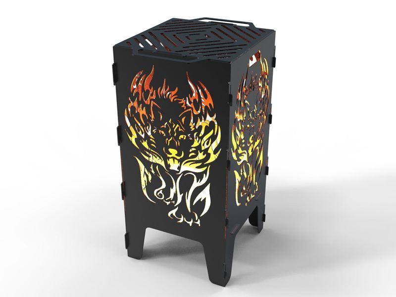 Костровая чаша разборная огненный Волк с решеткой гриль для барбекю 1686751455 фото
