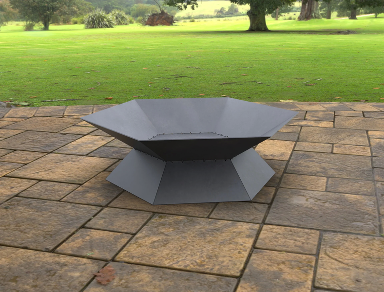 Чаша для костра шестиугольная 2, сварной садовый камин 1681911249 фото